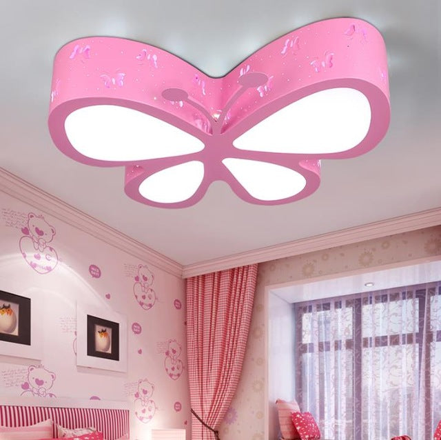 Modern brief children bedroom colorful butterfly hollow iron LED ceiling lamp home deco dining room acrylic ceiling light