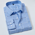 Men’s Plaid  Shirts Long Sleeve Plaid Shirt Casual Long Sleeve Formal Brand Clothing Business Shirts Slim fit Men Camisas Oxford