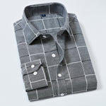 Men’s Plaid  Shirts Long Sleeve Plaid Shirt Casual Long Sleeve Formal Brand Clothing Business Shirts Slim fit Men Camisas Oxford
