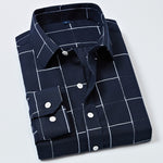 Men’s Plaid  Shirts Long Sleeve Plaid Shirt Casual Long Sleeve Formal Brand Clothing Business Shirts Slim fit Men Camisas Oxford