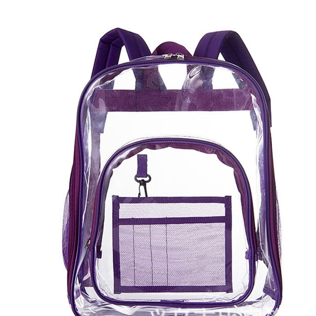 Aosbos PVC Waterproof Transparent School Bag See Through Backpacks High Quality Large Capacity Backpack Solid Clear Backpack