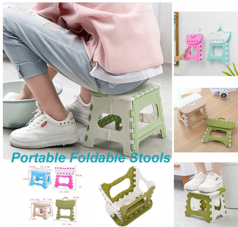 New 6 Colors Plastic Portable Folding Stool Small Chair Super Load-Bearing For Adults Kids Home Dining Room Living Chair Ottoman