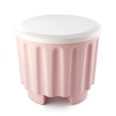 Storage Ottoman Round Stackable Ottomans with Storage Foot Rest Stool Seat Plastic Storage Organizer Ottoman 32*27.5cm