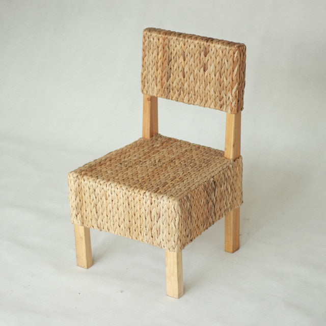 38%Solid Wood Hand Made Low Rattan Shoes Stool Footrest Small Round Stool with Legs Living Room Furniture Home Ottoman Rural