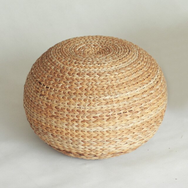 38%Solid Wood Hand Made Low Rattan Shoes Stool Footrest Small Round Stool with Legs Living Room Furniture Home Ottoman Rural