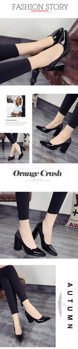 SLYXSH 2019 spring and autumn new Korean version of the pointed shallow mouth female shoes black ladies high heels single shoes