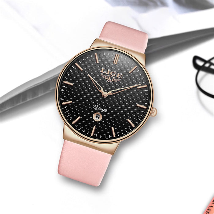 LIGE Elegant Woman Watches Luxury Brand Female Wristwatch Japan Movt 30M Waterproof Expensive Analog Geneva Quartz Ladies Watch