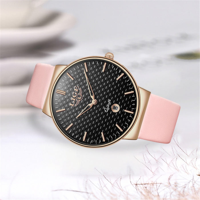 LIGE Elegant Woman Watches Luxury Brand Female Wristwatch Japan Movt 30M Waterproof Expensive Analog Geneva Quartz Ladies Watch