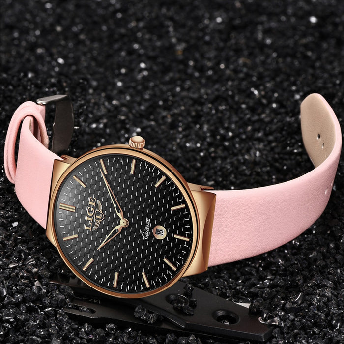 LIGE Elegant Woman Watches Luxury Brand Female Wristwatch Japan Movt 30M Waterproof Expensive Analog Geneva Quartz Ladies Watch