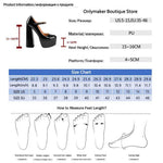 Onlymaker Ladies Mary-Jane Pumps Platform Chunky High Heels shoes Ankle Strap Plus Size Big Size Party Dress Pumps