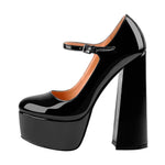 Onlymaker Ladies Mary-Jane Pumps Platform Chunky High Heels shoes Ankle Strap Plus Size Big Size Party Dress Pumps