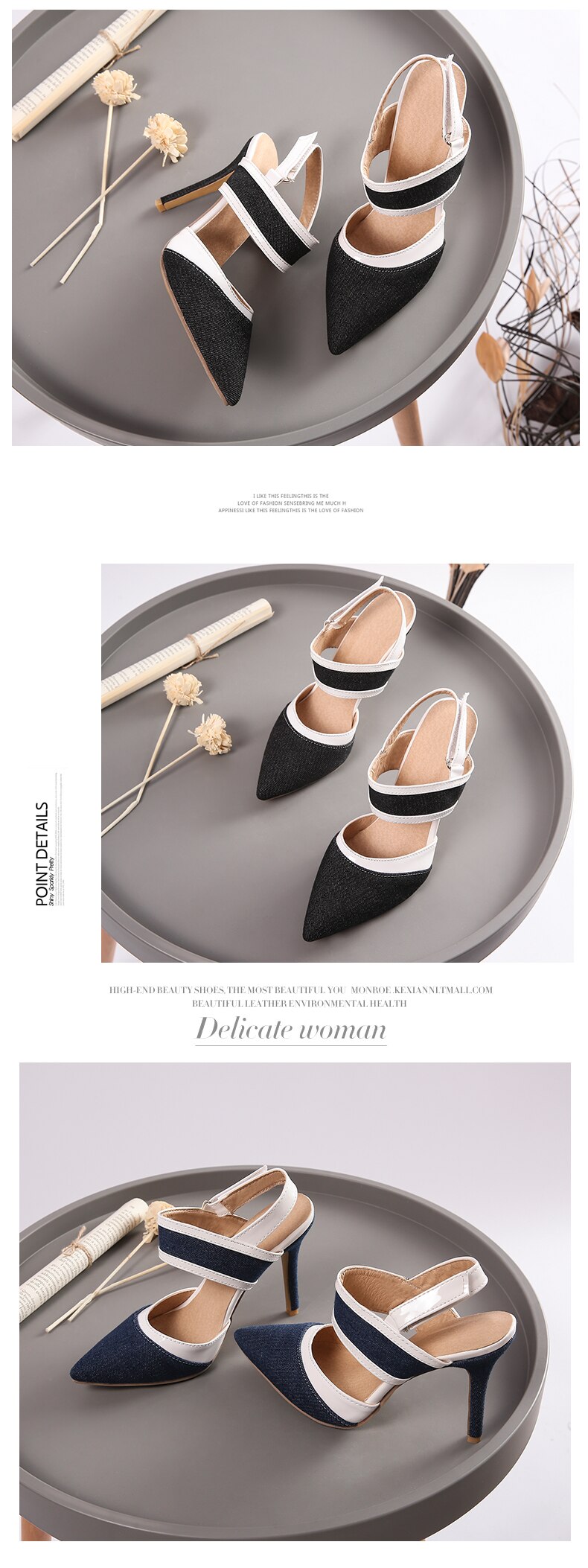 BESCONE Women Pumps Sexy Pointed Toe Buckle Breathable Thin Heel Shoes Handmade Shallow Super High Heel Dress Ladies Pumps BM97