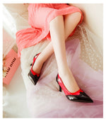 BESCONE Sexy Pointed Toe Ladies Pumps High Quality Patent Leather Shallow Thin Heel Shoes New Fashion Dress Women Pumps BM297