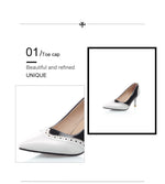 BESCONE Sexy Pointed Toe Ladies Pumps High Quality Patent Leather Shallow Thin Heel Shoes New Fashion Dress Women Pumps BM297
