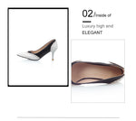 BESCONE Sexy Pointed Toe Ladies Pumps High Quality Patent Leather Shallow Thin Heel Shoes New Fashion Dress Women Pumps BM297