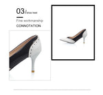 BESCONE Sexy Pointed Toe Ladies Pumps High Quality Patent Leather Shallow Thin Heel Shoes New Fashion Dress Women Pumps BM297