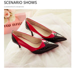 BESCONE Sexy Pointed Toe Ladies Pumps High Quality Patent Leather Shallow Thin Heel Shoes New Fashion Dress Women Pumps BM297