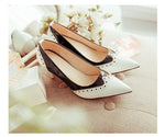 BESCONE Sexy Pointed Toe Ladies Pumps High Quality Patent Leather Shallow Thin Heel Shoes New Fashion Dress Women Pumps BM297