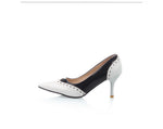 BESCONE Sexy Pointed Toe Ladies Pumps High Quality Patent Leather Shallow Thin Heel Shoes New Fashion Dress Women Pumps BM297