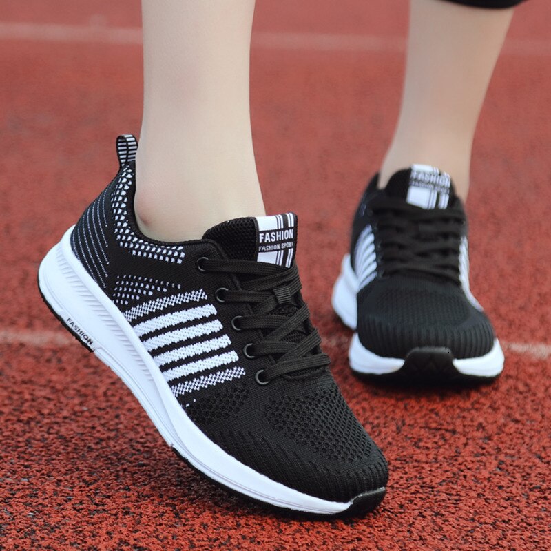 Tennis Shoes Women Sneakers Breathable Mesh Sport Shoes Outdoor Lace-up Anti-slip Gym Shoes Ladies Trainers Jogging Shoes Women