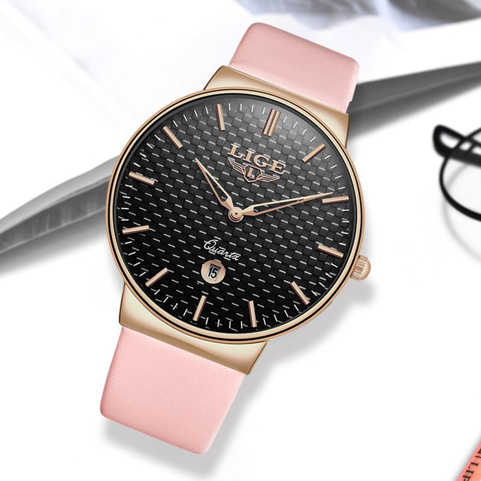 LIGE Elegant Woman Watches Luxury Brand Female Wristwatch Japan Movt 30M Waterproof Expensive Analog Geneva Quartz Ladies Watch