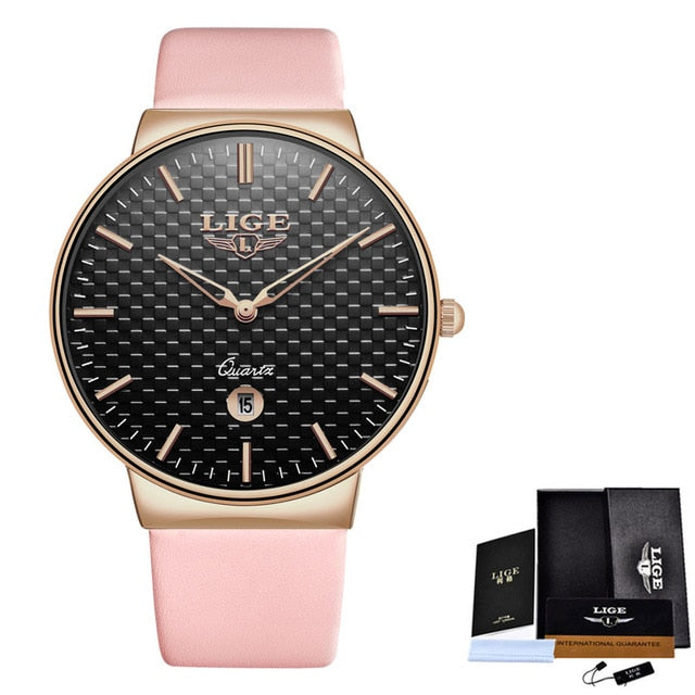 LIGE Elegant Woman Watches Luxury Brand Female Wristwatch Japan Movt 30M Waterproof Expensive Analog Geneva Quartz Ladies Watch