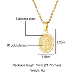 WT-REN001 Stainless Steel Necklace Catholic Priest Saint Benedict Pendant Necklace Lady Fashion Necklace Jewerly