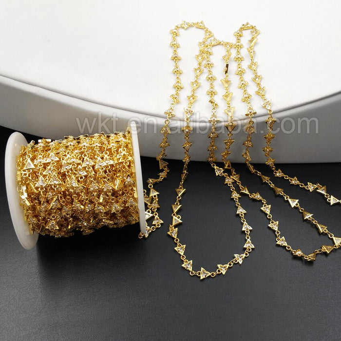 WT-BC083 Triangle Brass Chain Fashion Lady Girls Chain For Handmade Design Jewerly Brass Chain