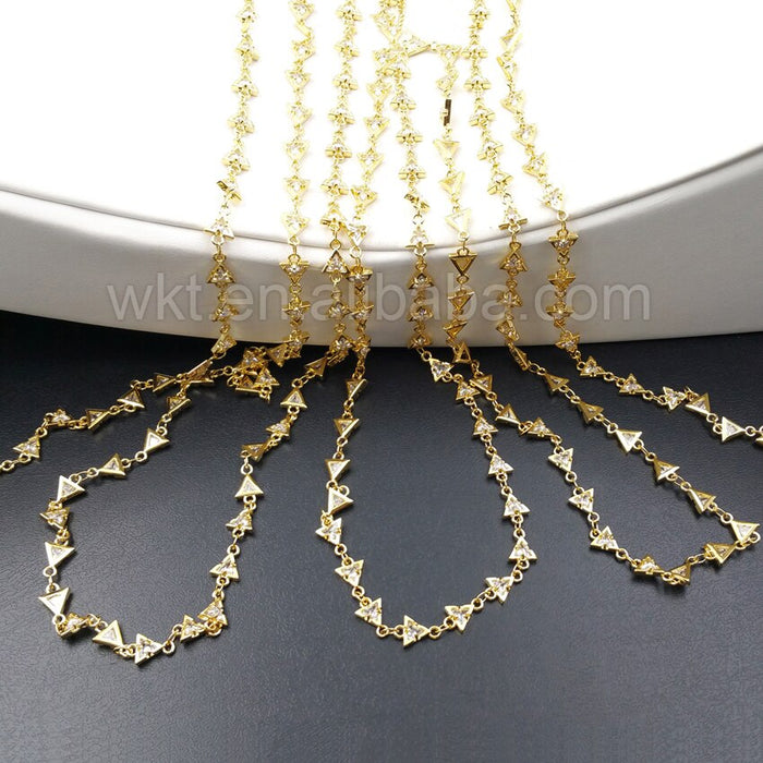 WT-BC083 Triangle Brass Chain Fashion Lady Girls Chain For Handmade Design Jewerly Brass Chain