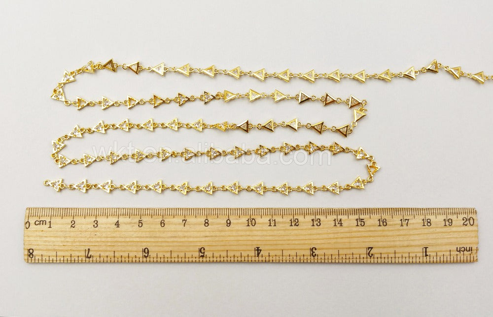 WT-BC083 Triangle Brass Chain Fashion Lady Girls Chain For Handmade Design Jewerly Brass Chain