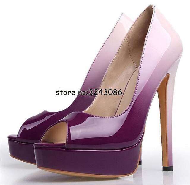 Classical Peep Toe Patent Leather Nude Color Platform Shoes Woman 14cm Heel Thin Heel Ladies Dress Shoes Sexy Stiletto High Heel