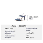 BESCONE Women Pumps Sexy Pointed Toe Buckle Breathable Thin Heel Shoes Handmade Shallow Super High Heel Dress Ladies Pumps BM97