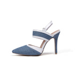 BESCONE Women Pumps Sexy Pointed Toe Buckle Breathable Thin Heel Shoes Handmade Shallow Super High Heel Dress Ladies Pumps BM97