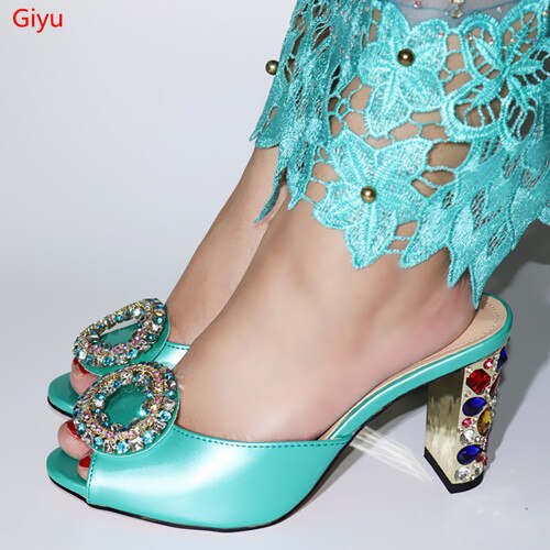 doershow high quality African wine sandals for the party, beautiful ladies shoes with rhinestones! HVZ1-8