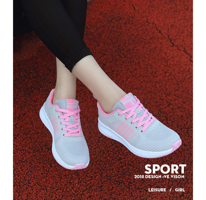Tennis Shoes Women Sneakers Breathable Mesh Sport Shoes Outdoor Lace-up Anti-slip Gym Shoes Ladies Trainers Jogging Shoes Women