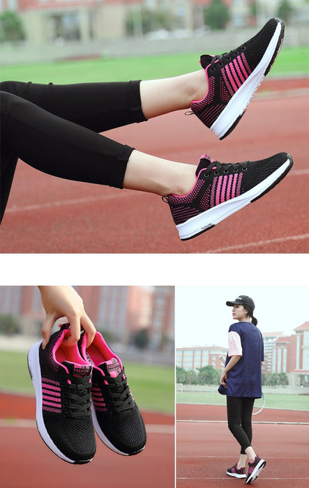 Tennis Shoes Women Sneakers Breathable Mesh Sport Shoes Outdoor Lace-up Anti-slip Gym Shoes Ladies Trainers Jogging Shoes Women