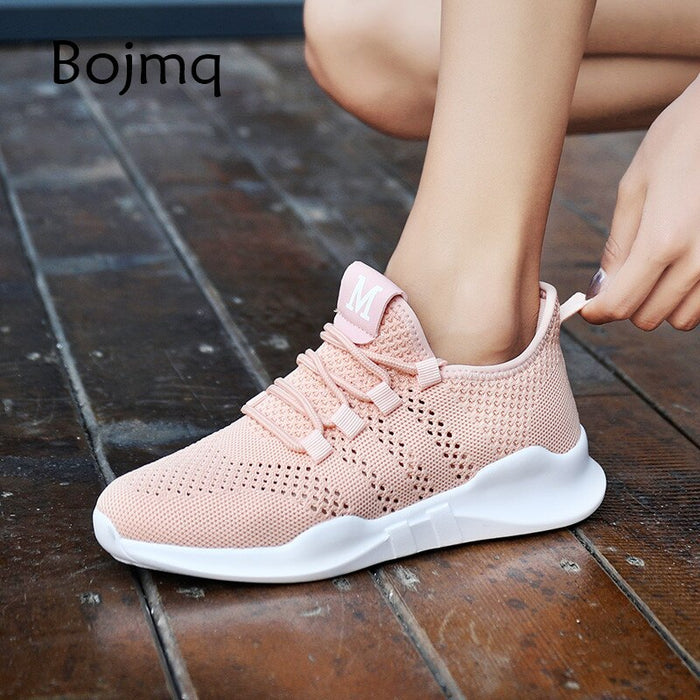 Bojmq Women Tennis Shoes 2020 New Arrivals Ladies Sneakers Light Comfort Jogging Sport Shoe Breathable Fitness Female Footwear