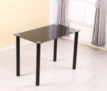 PANANA GLASS DINING TABLE SET WITH 4/ 6 FAUX LEATHER CHAIRS BLACK /WHITE Home Kitchen Furniture Fast shipping