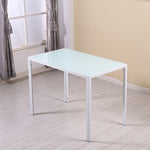 PANANA GLASS DINING TABLE SET WITH 4/ 6 FAUX LEATHER CHAIRS BLACK /WHITE Home Kitchen Furniture Fast shipping