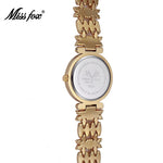 MISSFOX Butterfly Women Watches Luxury Brand Big Diamond 18K Gold Watch Waterproof Special Bracelet Expensive Ladies Wrist Watch