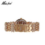 MISSFOX Butterfly Women Watches Luxury Brand Big Diamond 18K Gold Watch Waterproof Special Bracelet Expensive Ladies Wrist Watch