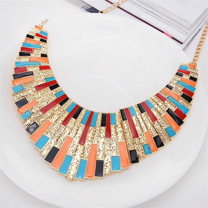 Olaru Fashion Jewerly Metal Geometric Irregular Choker Necklace Ladies Accessories Statement Chunky Necklaces Wholesale Price