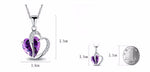 Women's Heart Crystal Silver Pendant Necklaces Fashion Girls Lady Double Heart Necklace&Pendant Fine Jewerly Lover Gift