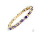 5 colors! Fine 18KGP lady red / green / purple / blue Cubic Zirconia bead bracelet>>>  women jewerly Free shipping