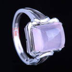 Sterling Silver 925 Lady Jewerly Flawless 10x8mm Cushion Cut Engagement Wedding Prongs Genuine Pink Quartz Ring White gold color