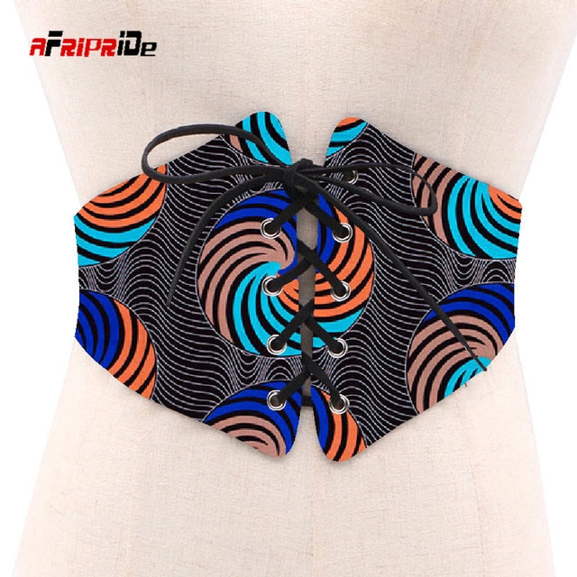 2019 African Print Waist Corset Belt Button Skirts for Women Gift African Waist Jewerly Ladies Lace-up Belts Size M-6XL SP039