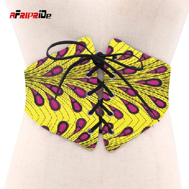 2019 African Print Waist Corset Belt Button Skirts for Women Gift African Waist Jewerly Ladies Lace-up Belts Size M-6XL SP039