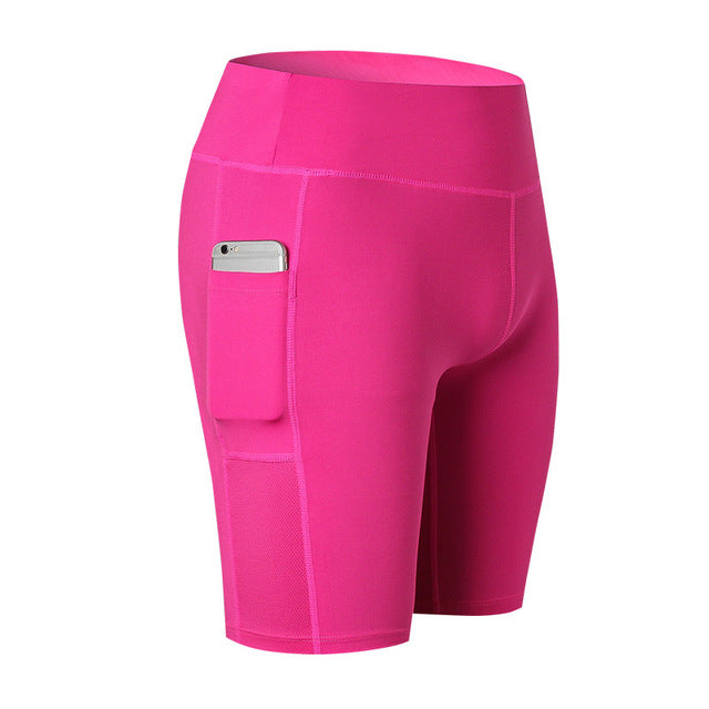 2019 Running Short Out Pocket Sports Shorts Workout Running Athletic Yoga Shorts Gym Wear Ladies Summer