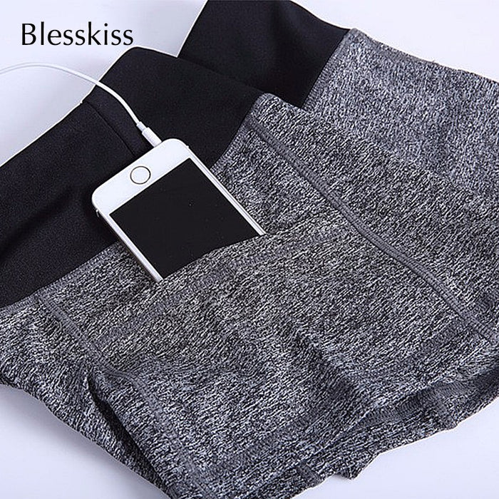 BLESSKISS Fitness Sport Shorts For Women gym Yoga Shorts Ladies Dry Fit Spandex LULU Running Athletic Wear Short Jogger Tights