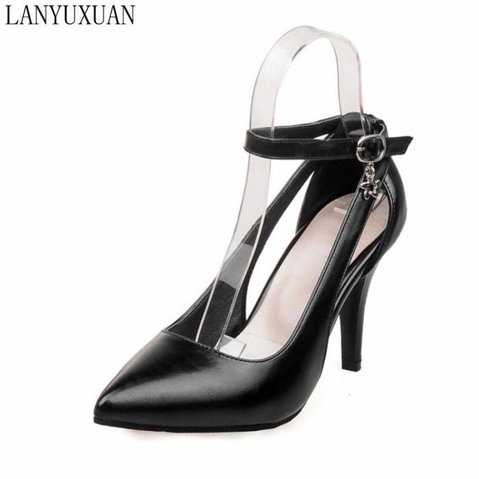 LANYUXUAN Plus Big Size 34-52 Shoes Woman New Wedding Ladies High Heels Fashion Sweet Dress Pointed Toe Women Pumps E-177